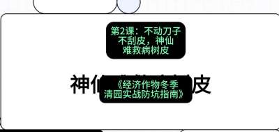 第2节：【物理手段】不动刀子不刮皮，神仙难救病树皮，课程：《经济作物冬季清园&middot;实战防坑指南》#识农AI