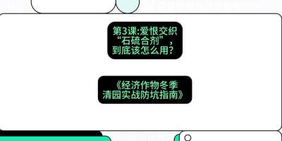 第3节：【核武药剂】爱恨交织的&ldquo;石硫合剂&rdquo;，到底该怎么用？，课程：《经济作物冬季清园&middot;实战防坑指南》#识农AI